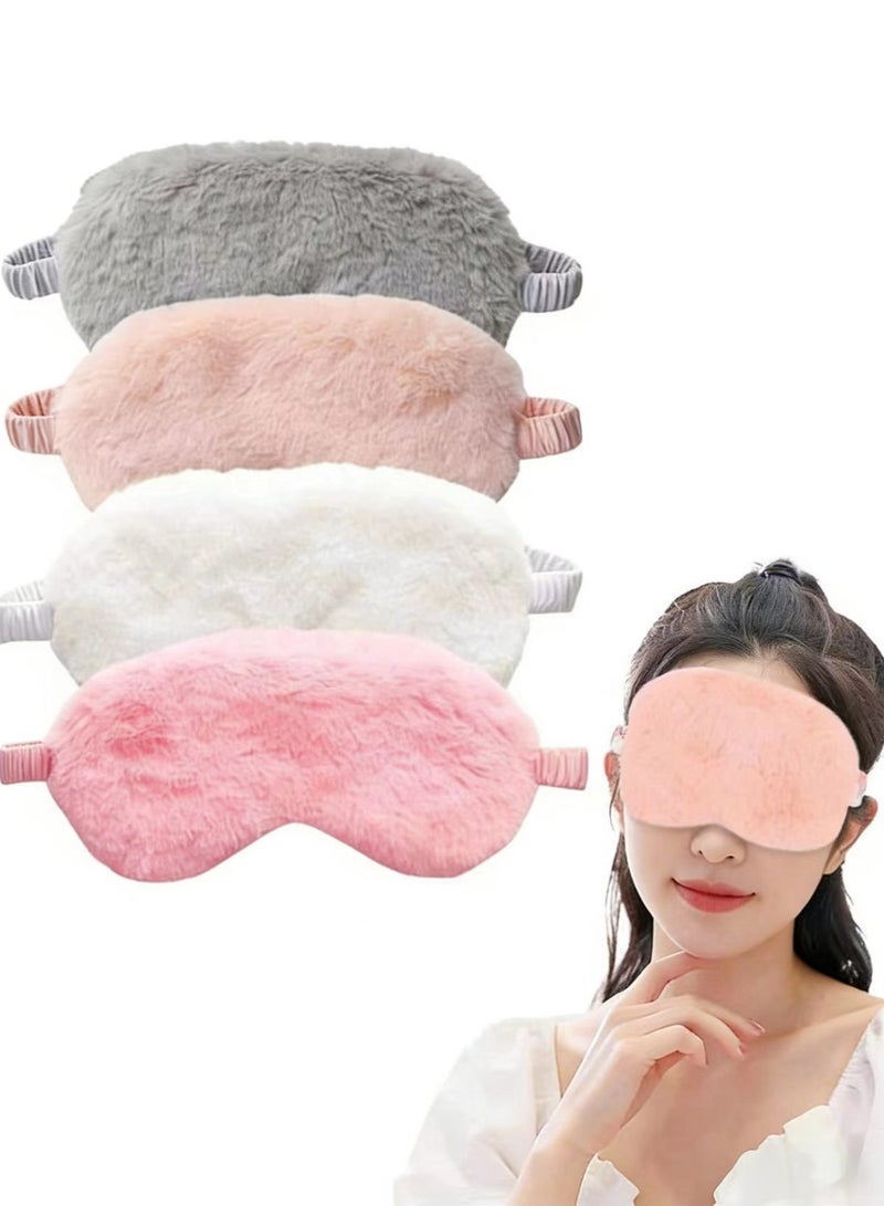 LORIVO 4-Piece Plush Sleeping Eye Mask 21 x 9 x 1cm - Image 1